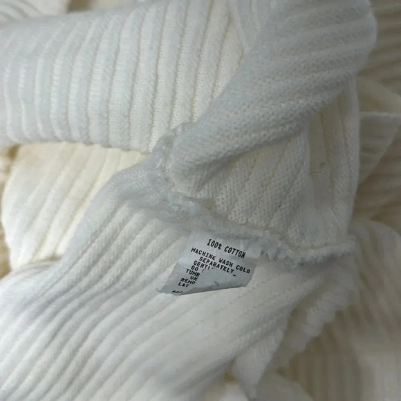 Habitat Cardigan Sweater Knit Button Down Ribbed Cotton White Size Small Medium - Picture 7 of 8